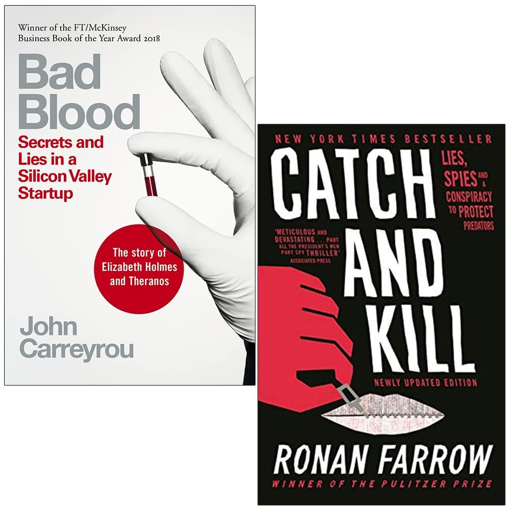 Bad Blood paperback front cover by John Carreyrou, Theranos investigative journalism book