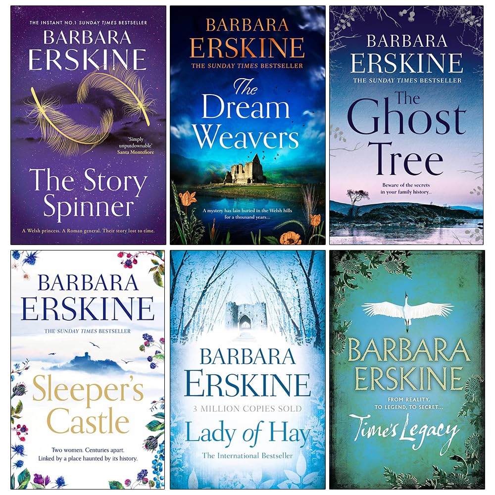 Barbara Erskine Collection 6 Books Set paperback front cover featuring The Story Spinner, The Dream Weavers, and more