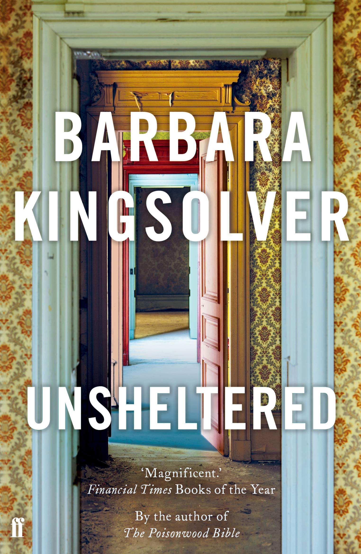 Back cover synopsis of Unsheltered paperback by Barbara Kingsolver