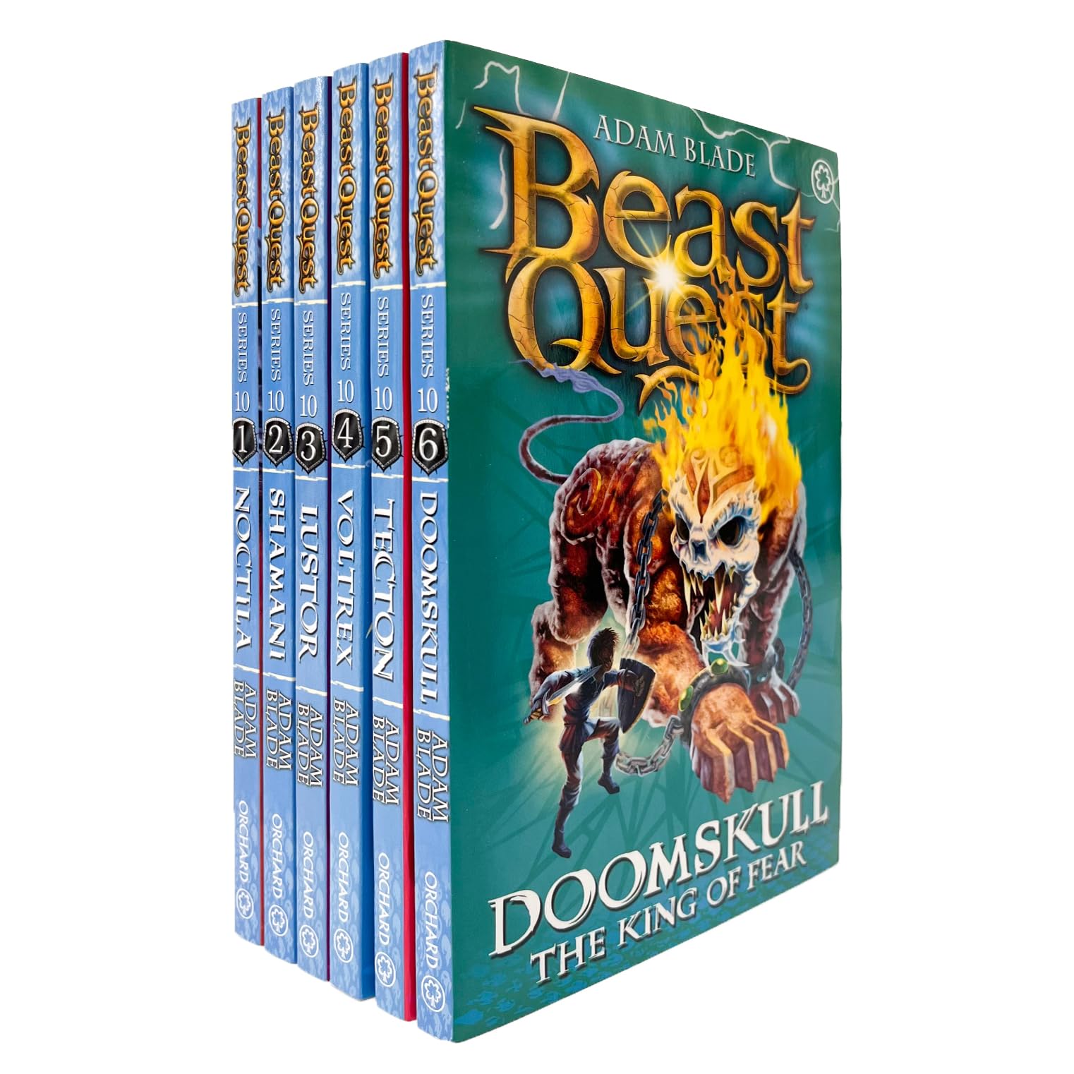 Beast Quest Series 10 Master of the Beasts 6 books paperback collection set by Adam Blade, front cover artwork