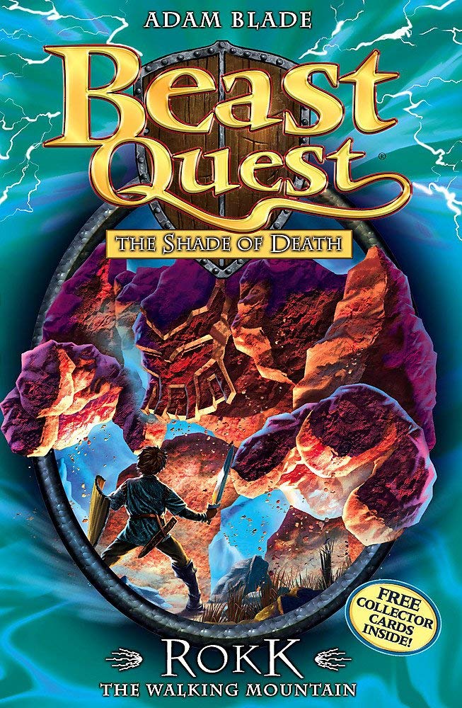 Close-up of Beast Quest paperback book spines showing titles from Series 4-6 collection