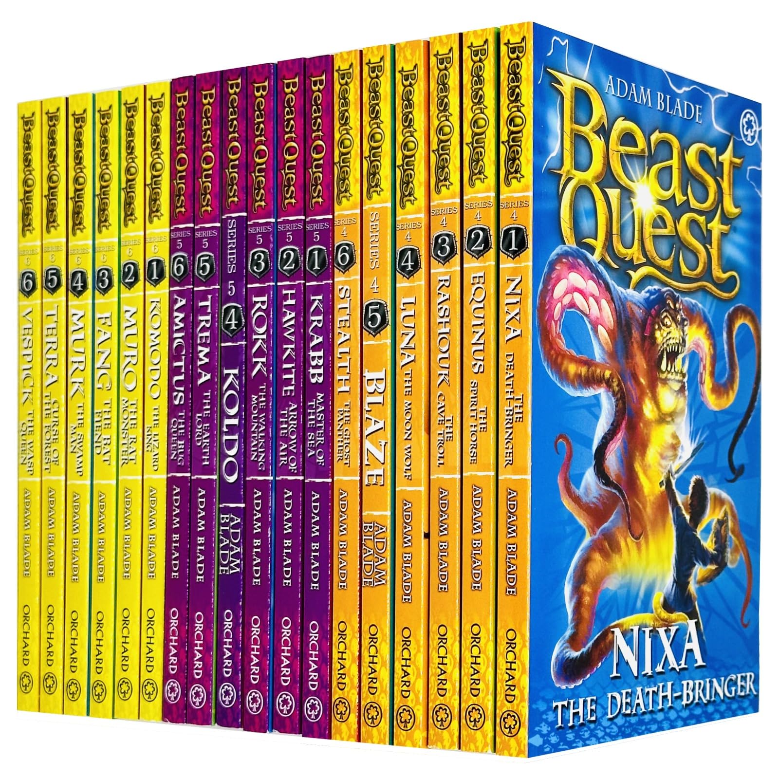 Beast Quest Series 4-6 Collection 18 Books Set by Adam Blade, front cover of the paperback box set