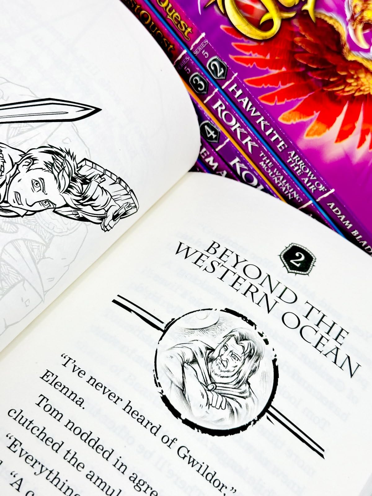 Back cover and spine detail of Beast Quest Series 5 paperback collection by Adam Blade showing Hawkite and Krabb titles