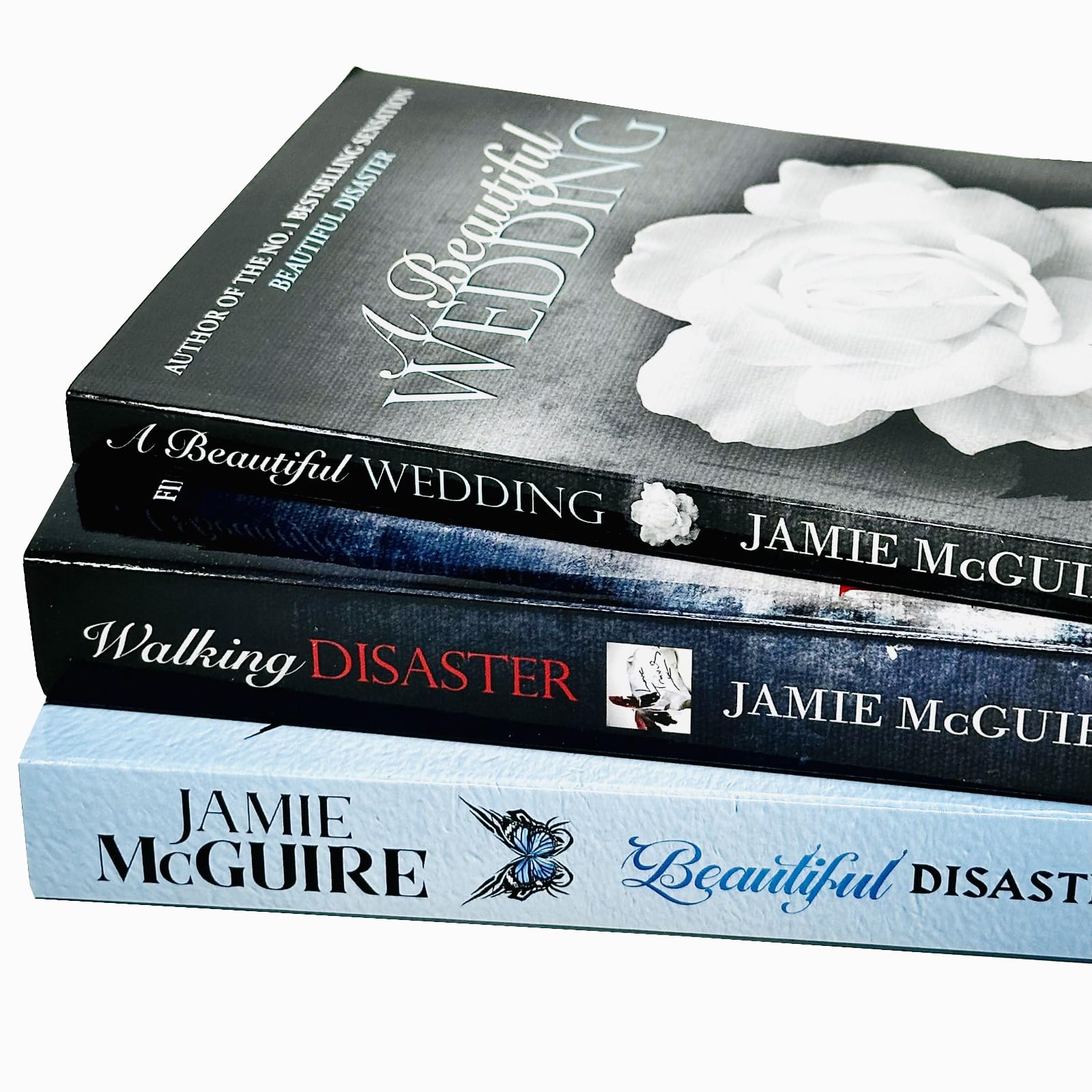Beautiful Series 3 Books Collection Set by Jamie McGuire - close-up of the Walking Disaster paperback cover