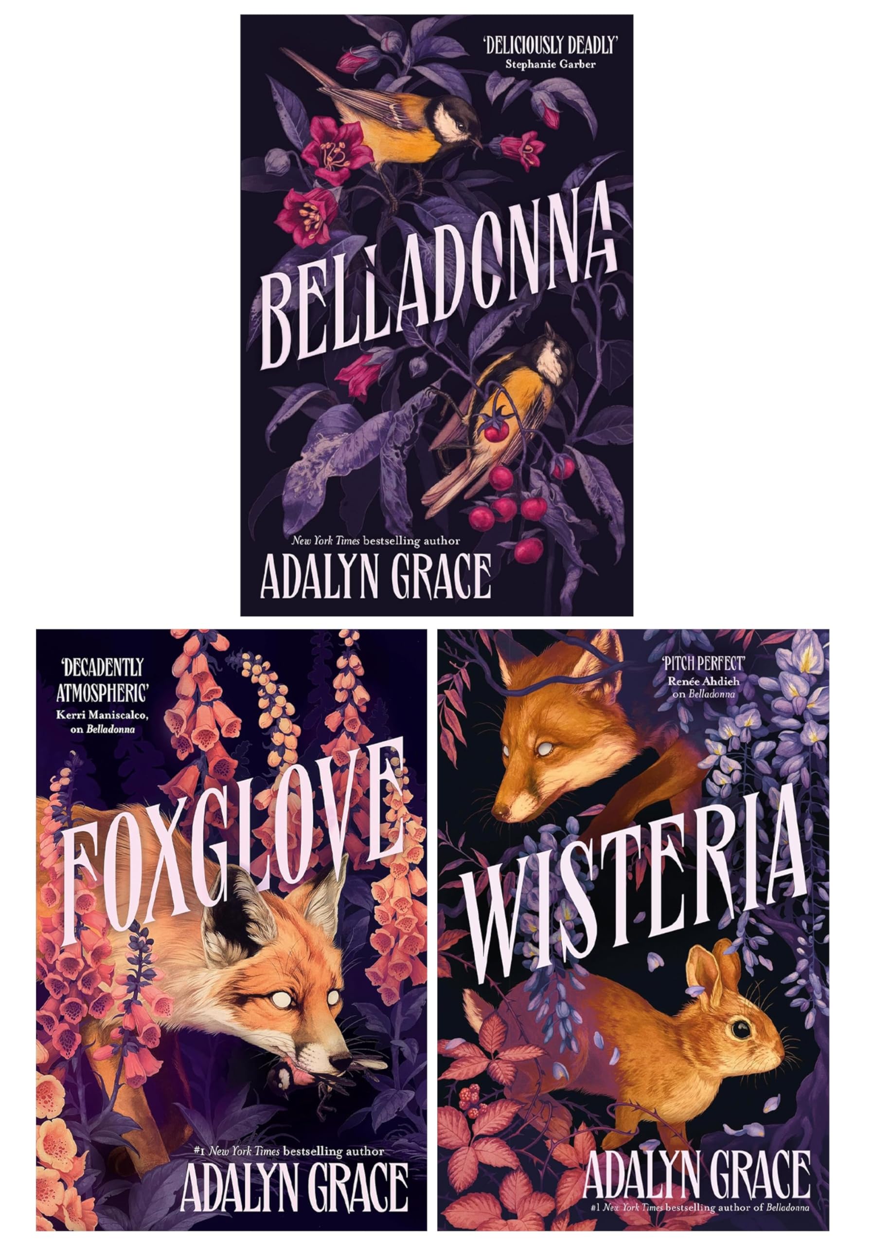 Belladonna series by Adalyn Grace 3 book paperback collection set front cover