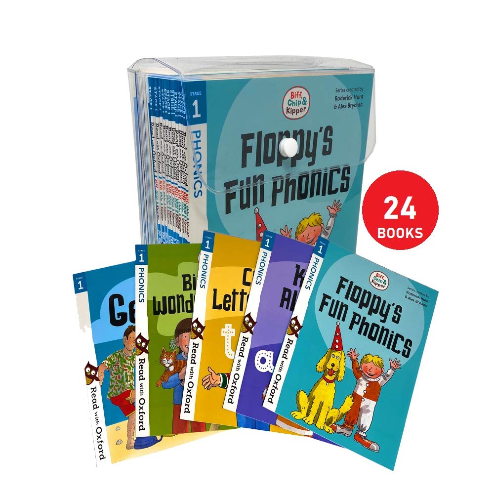 Front cover view of the Biff, Chip and Kipper Stage 1 Read with Oxford 24 books collection set, paperback for ages 3-5