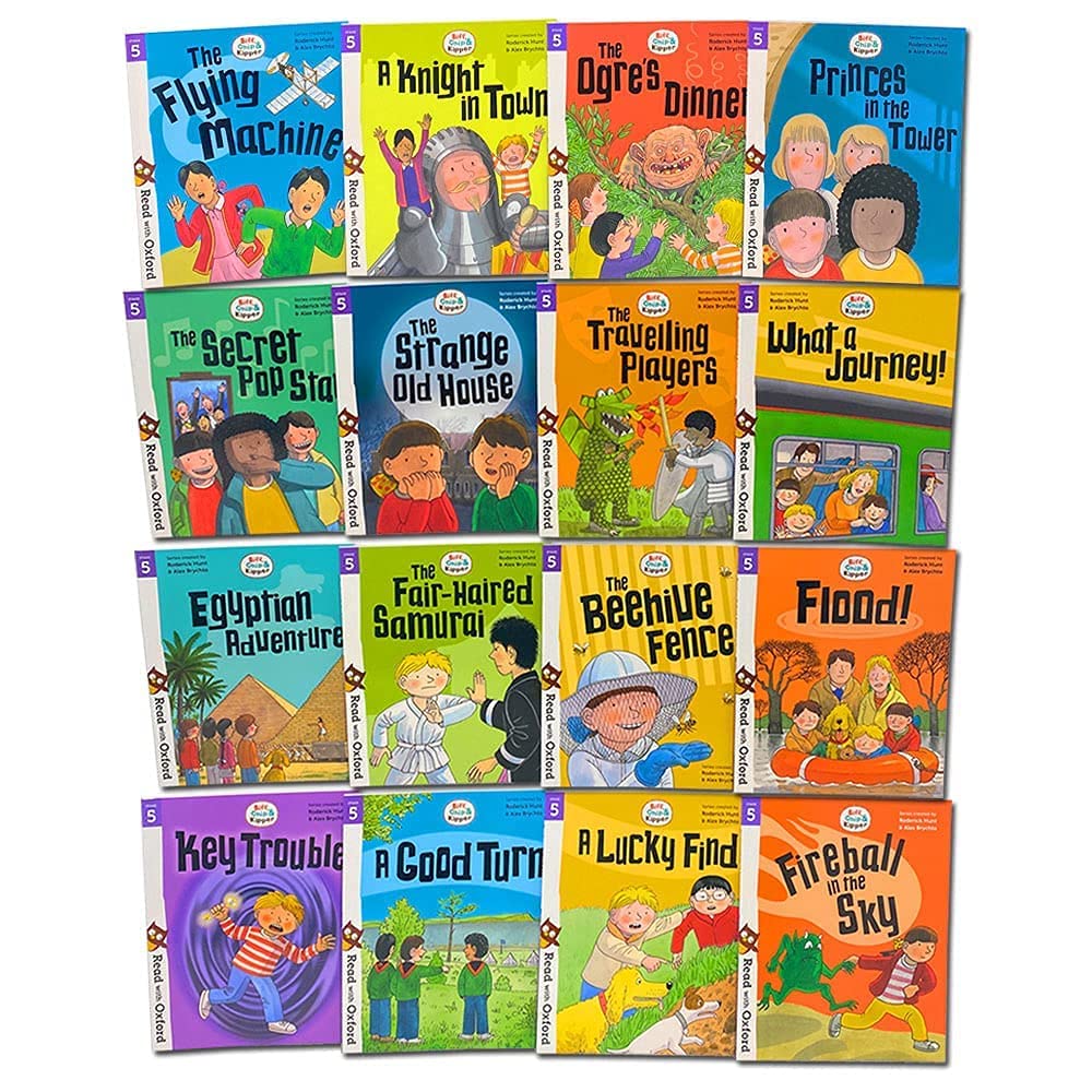 Back cover of the Biff, Chip and Kipper Stage 5 Read with Oxford 16 Books Collection Set showing series description