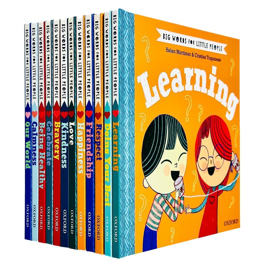 Big Words for Little People 12 books collection set by Helen Mortimer, full hardback set fanned out showing all covers