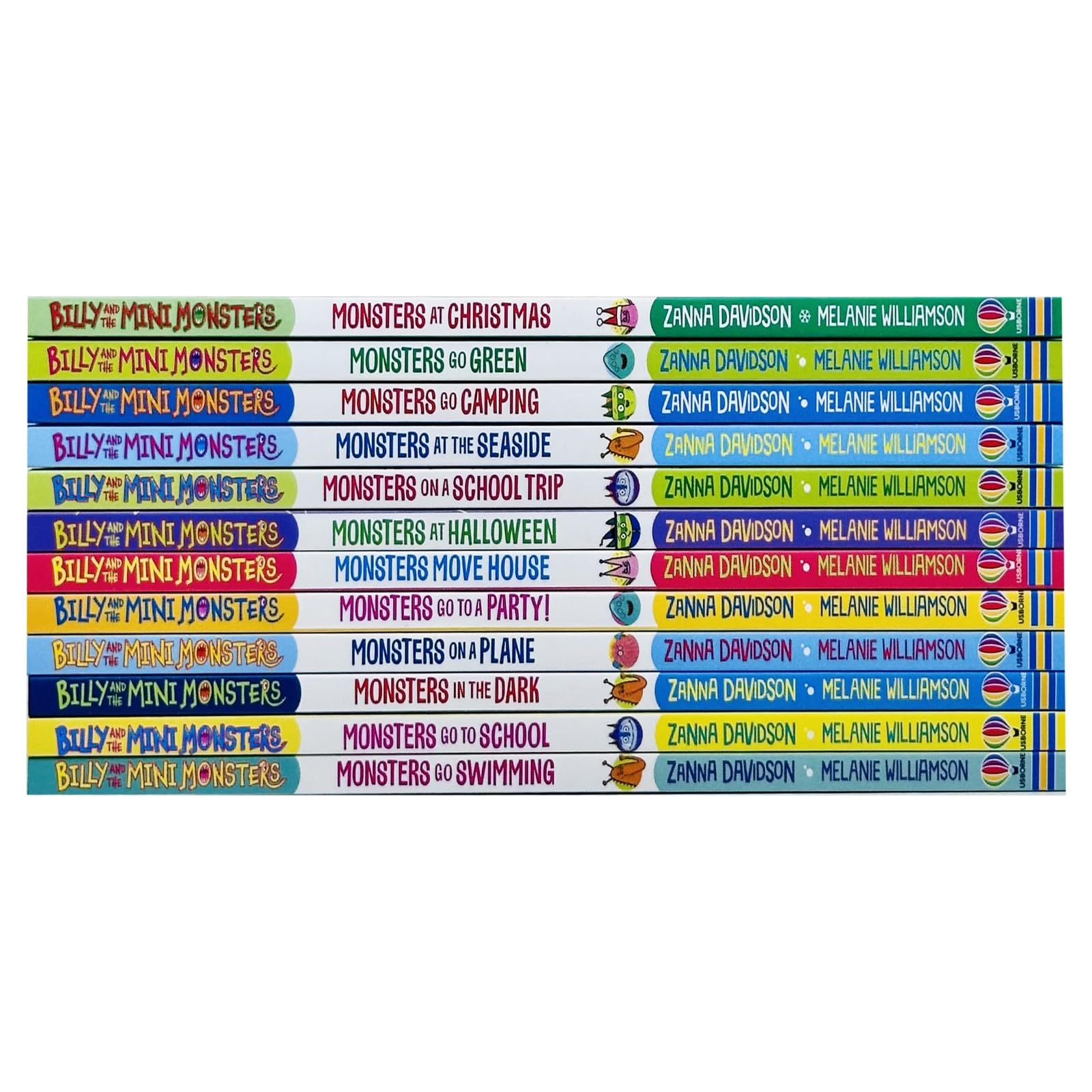 Billy and the Mini Monsters paperback set, all twelve books fanned out showing individual cover artwork