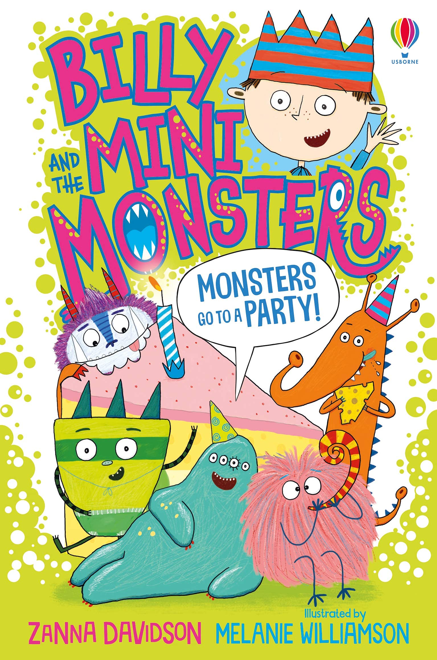 Close-up of Monsters In The Dark and Monsters On A Plane paperback covers from the Billy and the Mini Monsters series