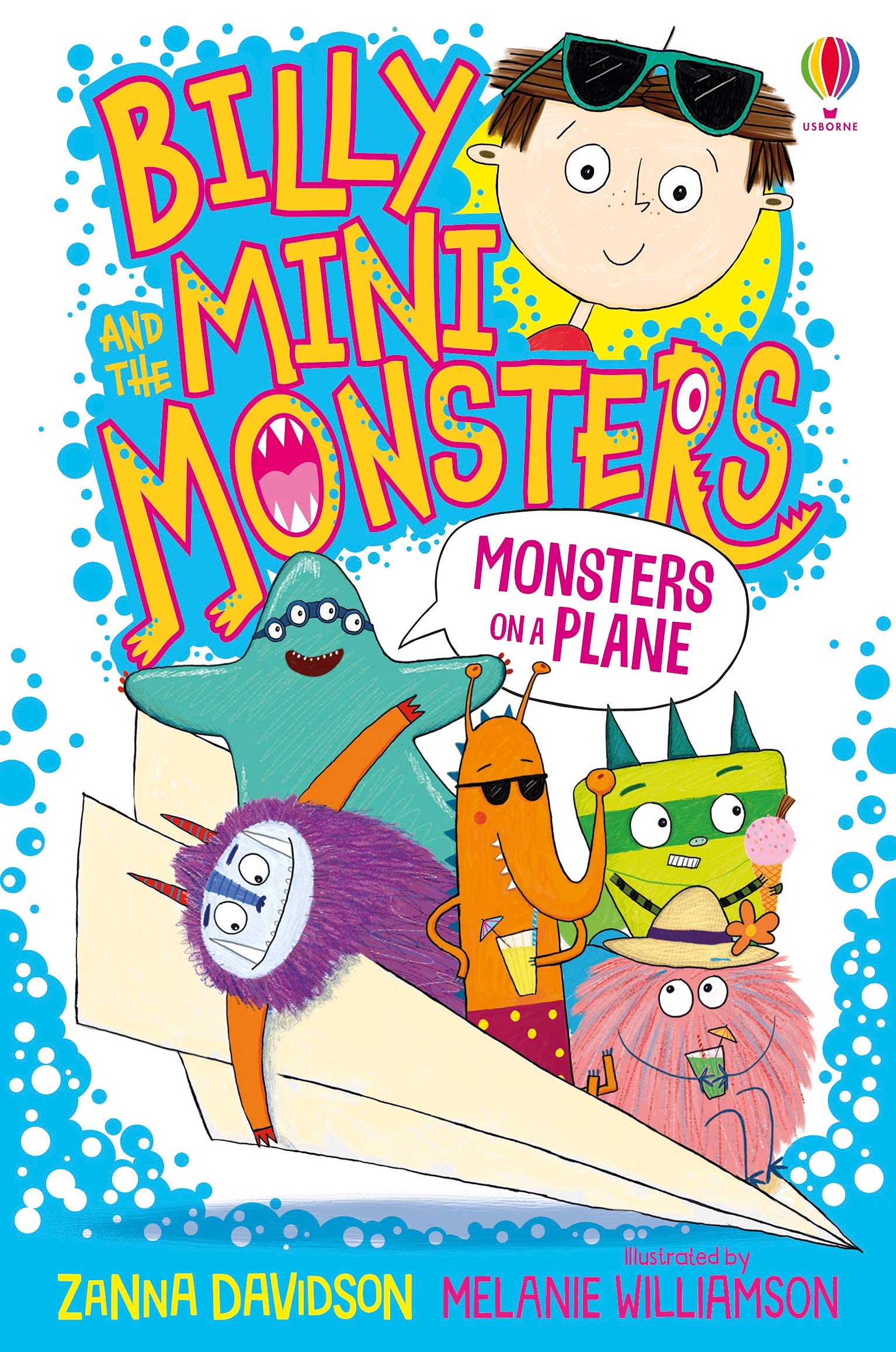 Close-up of Monsters Move House and Monsters Go Party paperback covers from the Billy and the Mini Monsters series