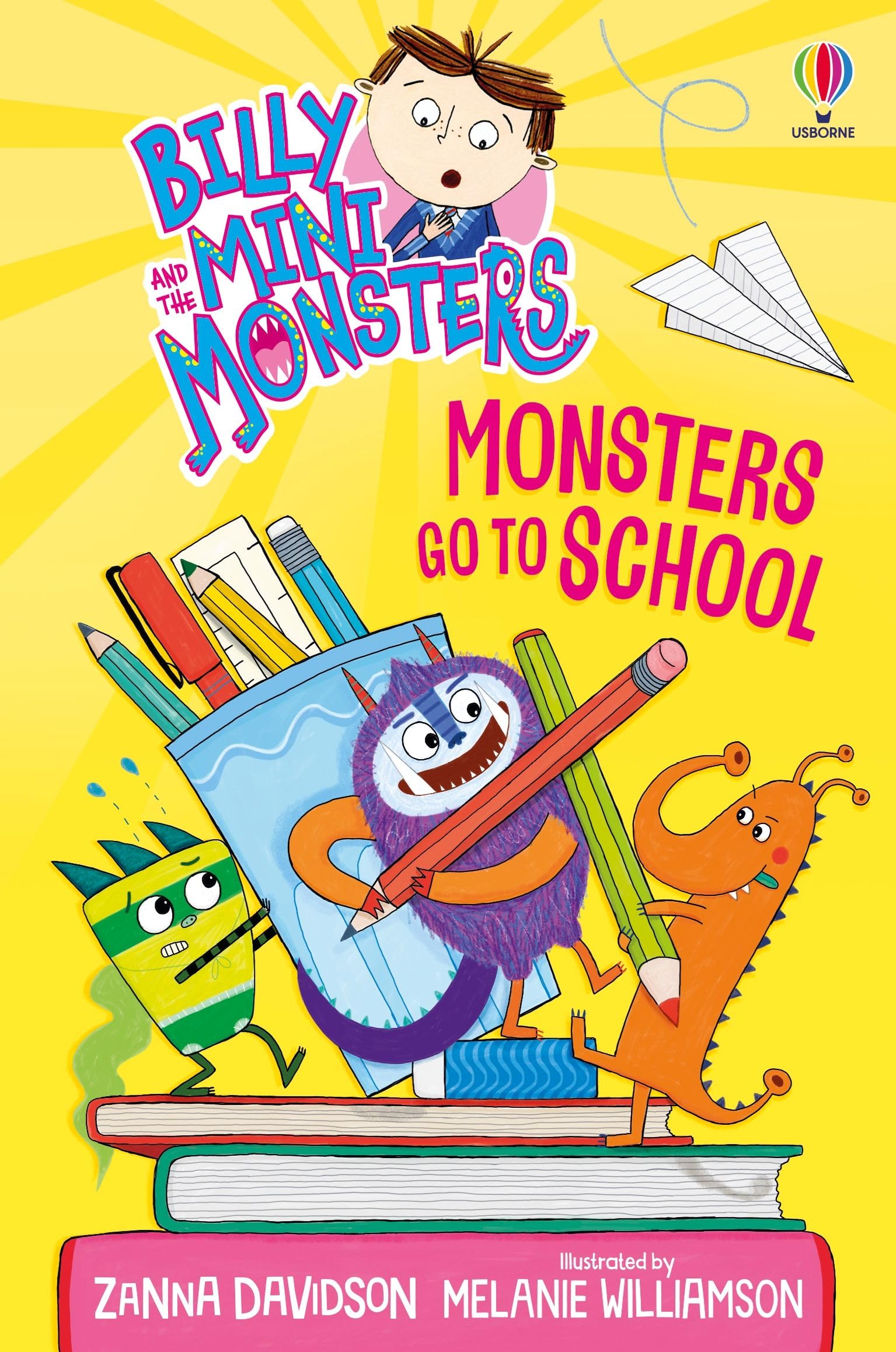 Monsters go to School and Monsters go Swimming paperback covers from the Billy and the Mini Monsters early chapter book set