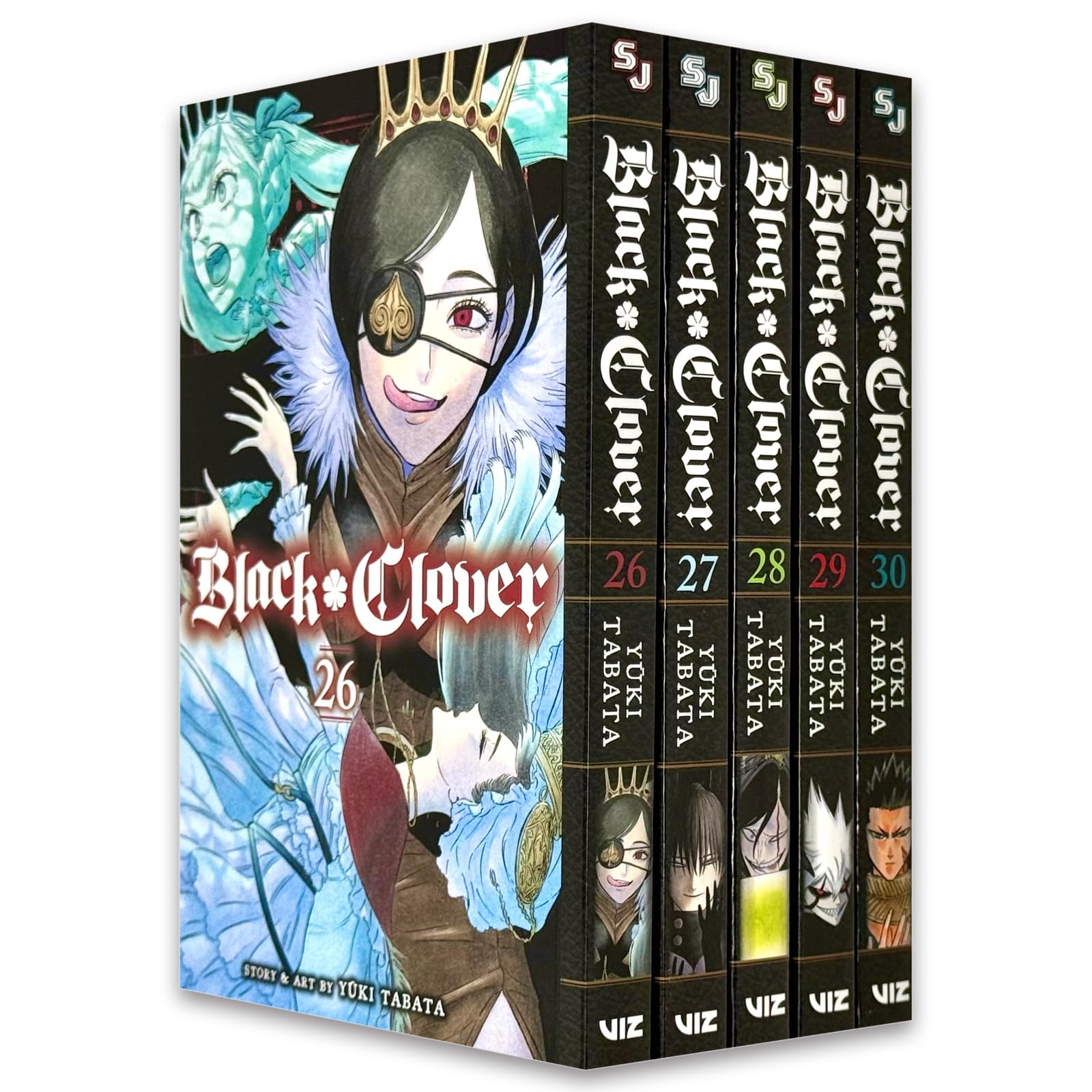 Black Clover Vol. 26-30 5-book paperback set by Yuki Tabata - full set cover artwork