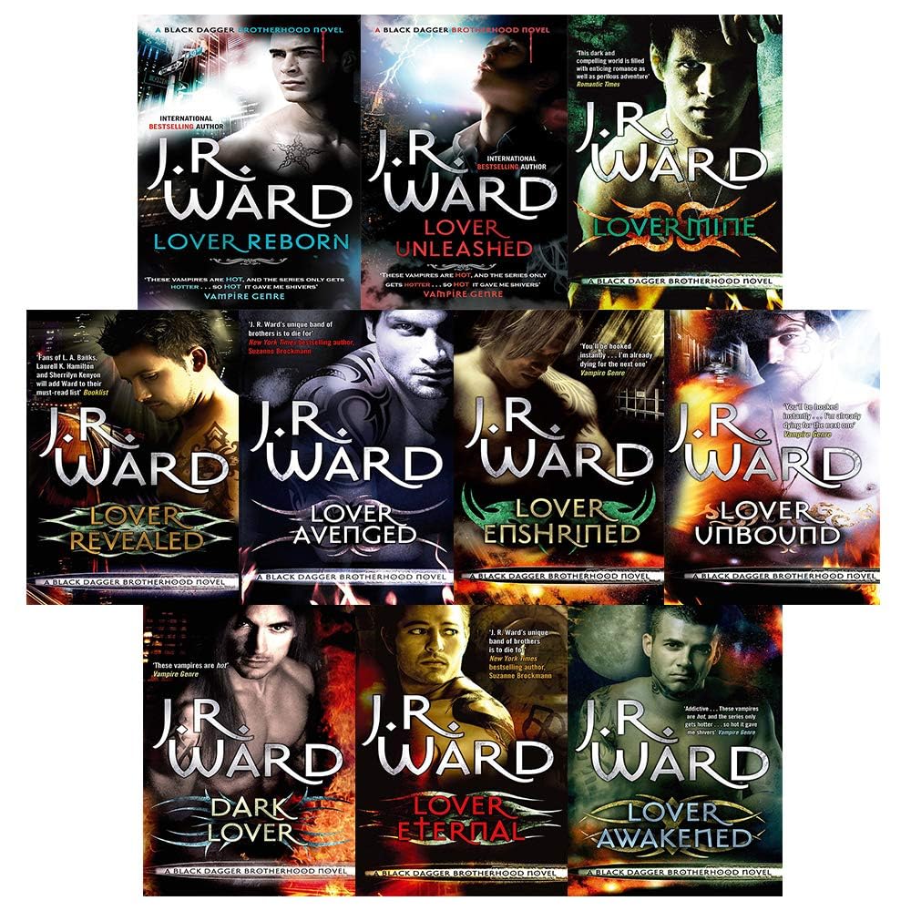 Black Dagger Brotherhood 10 Books Collection Set by J.R. Ward, Paperback — front cover