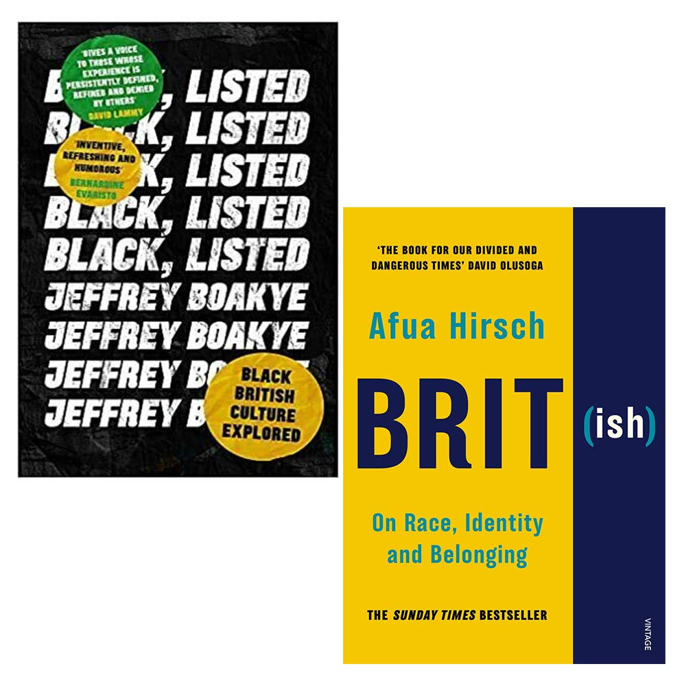 Black, Listed and Brit(ish) 2 books collection set paperback front covers by Jeffrey Boakye and Afua Hirsch