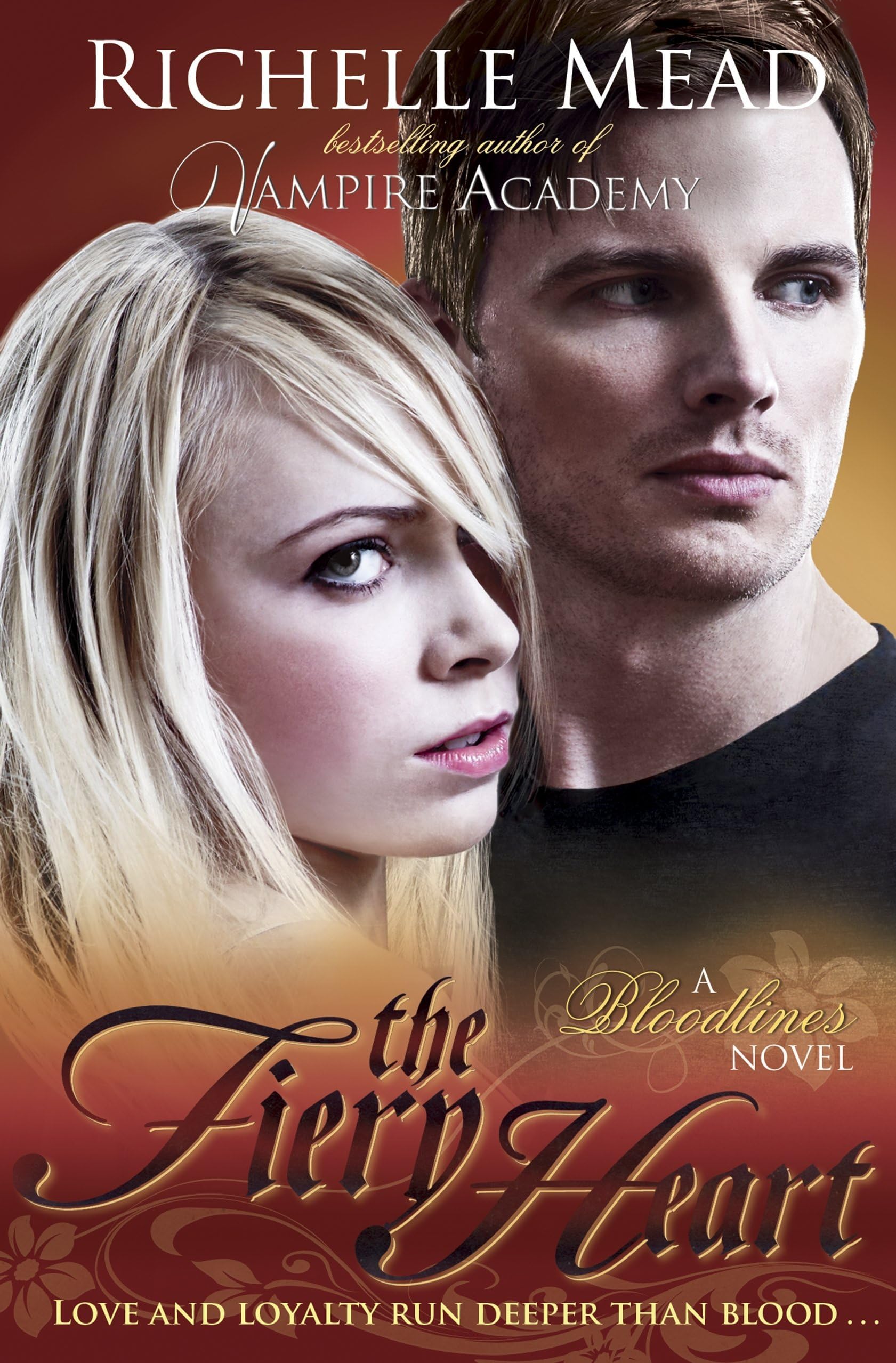 Angled shot of the Bloodlines Richelle Mead 6-book paperback set showing cover art detail and spine text.