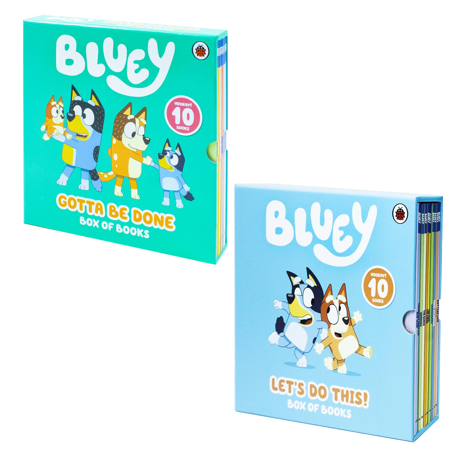 Front cover of the Bluey Let's Do This & Gotta Be Done 20 Books Collection Set paperback box