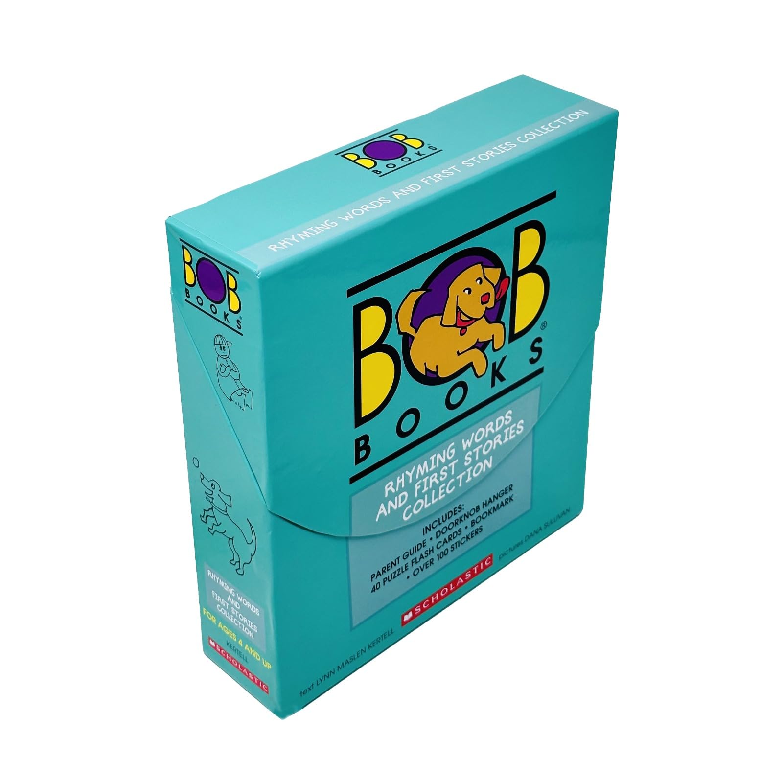 All 22 Bob Books paperback booklets from Collection 6 fanned out alongside the Parent Guide, bookmark, and puzzle flash cards