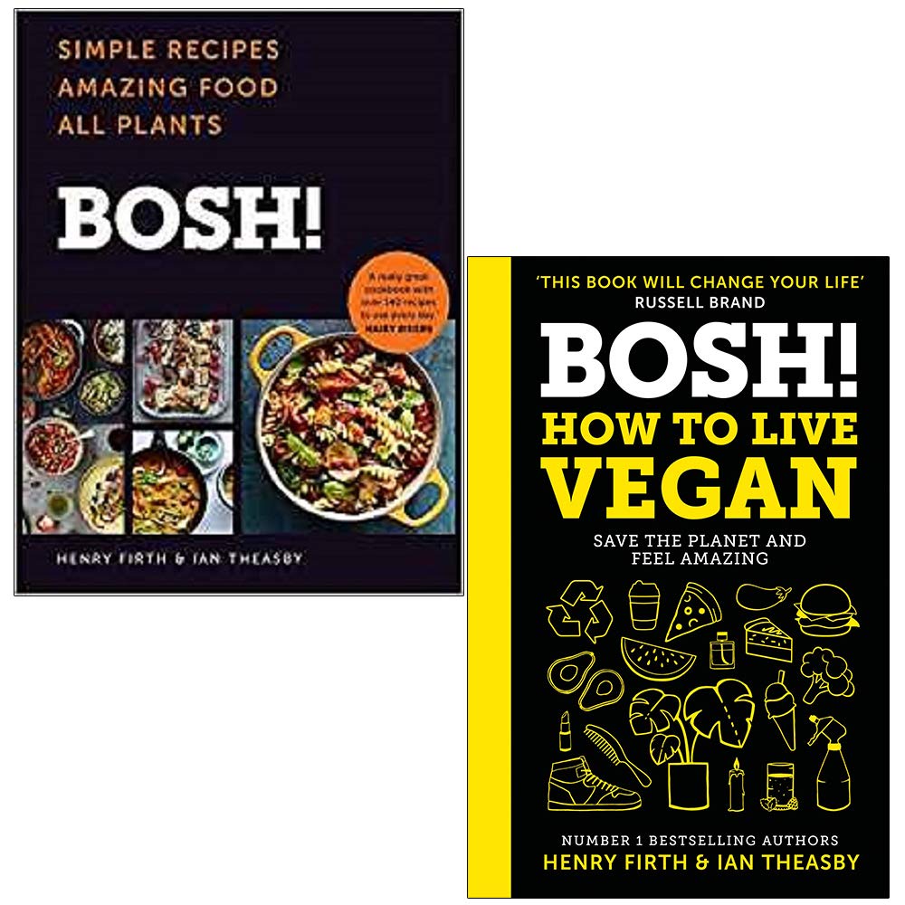 BOSH! by Henry Firth and Ian Theasby 2 books collection set hardback - front covers of Simple Recipes and How to Live Vegan