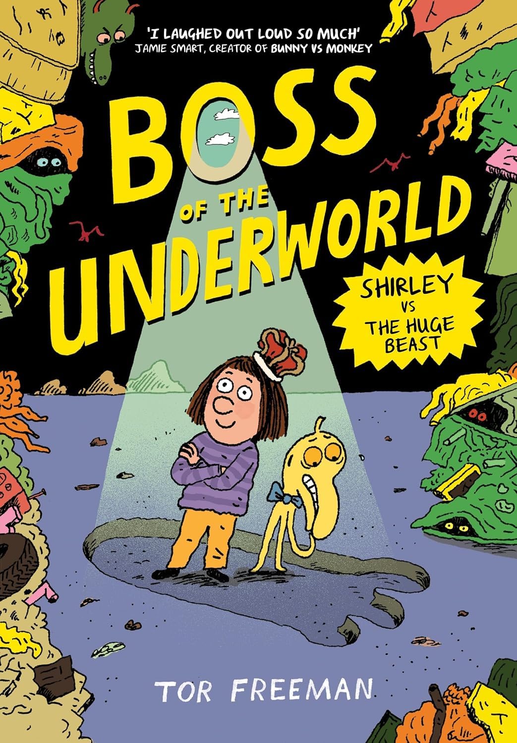 Back cover artwork and blurb from the Boss of the Underworld graphic novel series by Tor Freeman