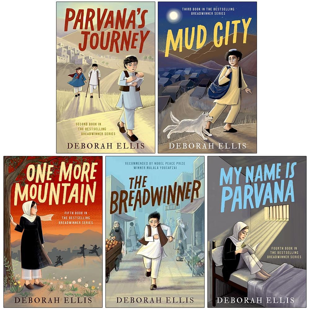 The Breadwinner and Parvana's Journey paperback book covers from the Deborah Ellis collection set