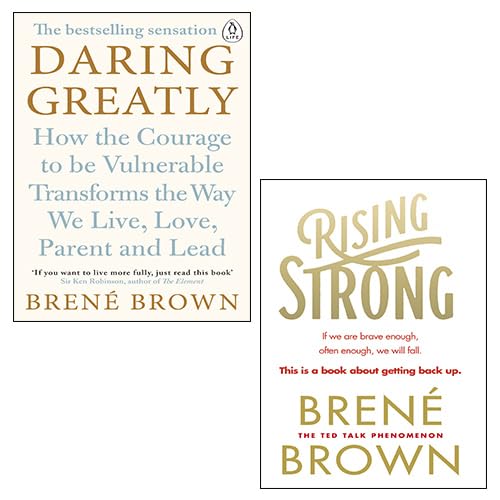 Front cover of Brené Brown 2 Books Collection Set paperback featuring Daring Greatly and Rising Strong