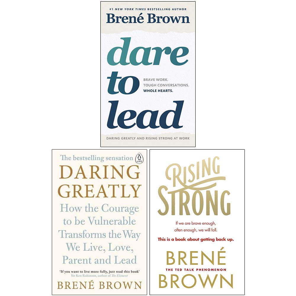 Brené Brown 3 Books Collection Set paperback edition photographed on a white background highlighting all three book spines.