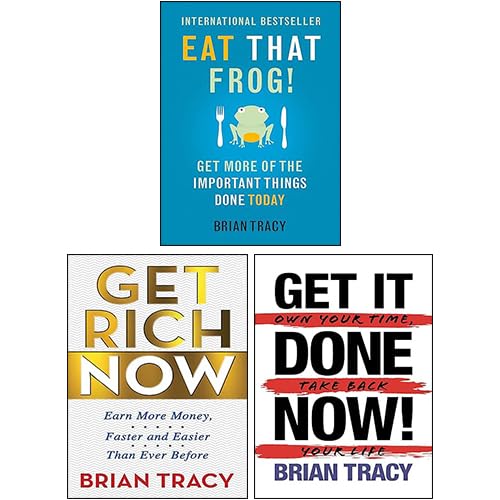 Brian Tracy 3 Books Collection Set paperback front cover featuring Eat That Frog, Get Rich Now, and Get It Done Now