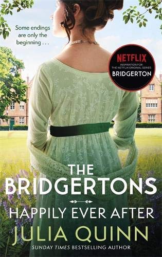 All four Bridgerton Family Series 6-9 paperback books by Julia Quinn fanned out together
