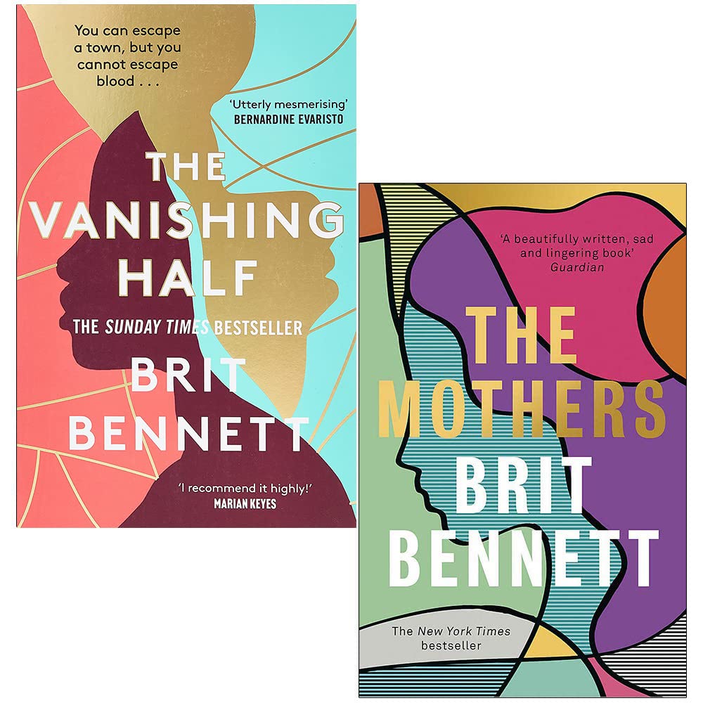 Brit Bennett Duo 2 book paperback set front covers, The Vanishing Half and The Mothers