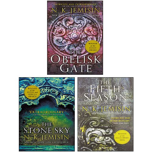 Broken Earth Trilogy by N.K. Jemisin 3 book paperback set front cover, The Fifth Season