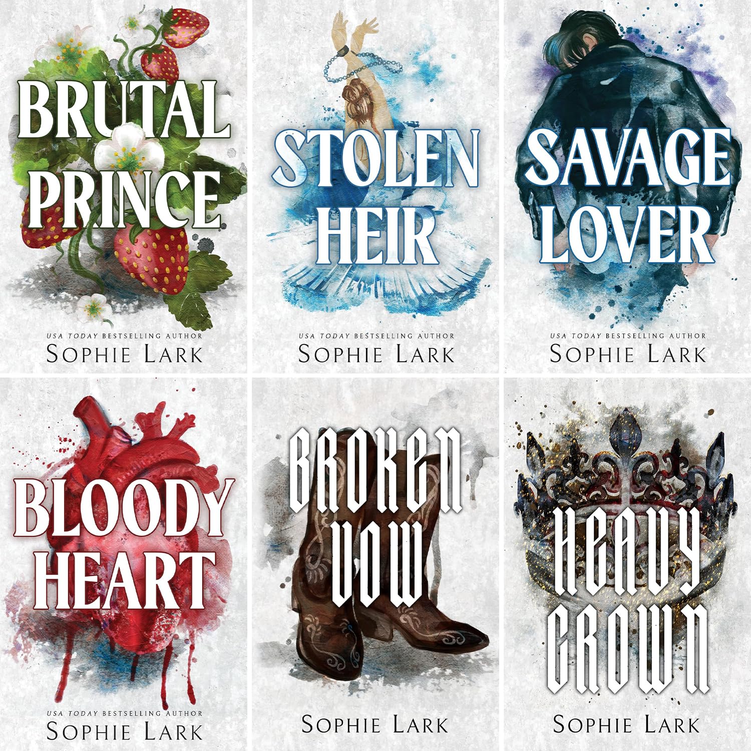 Brutal Birthright Series by Sophie Lark 6-book paperback set, front covers of all six titles shown together