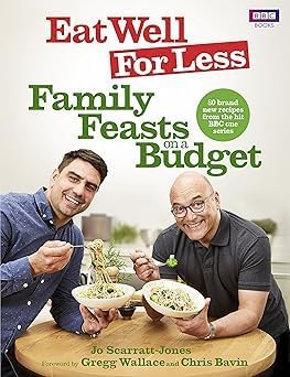 Eat Well for Less: Family Feasts on a Budget by Jo Scarratt-Jones paperback front cover, BBC cookbook