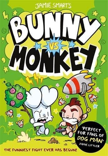 A single Bunny vs Monkey paperback book cover by Jamie Smart from the 7-book collection, featuring Bunny and Monkey in the forest.
