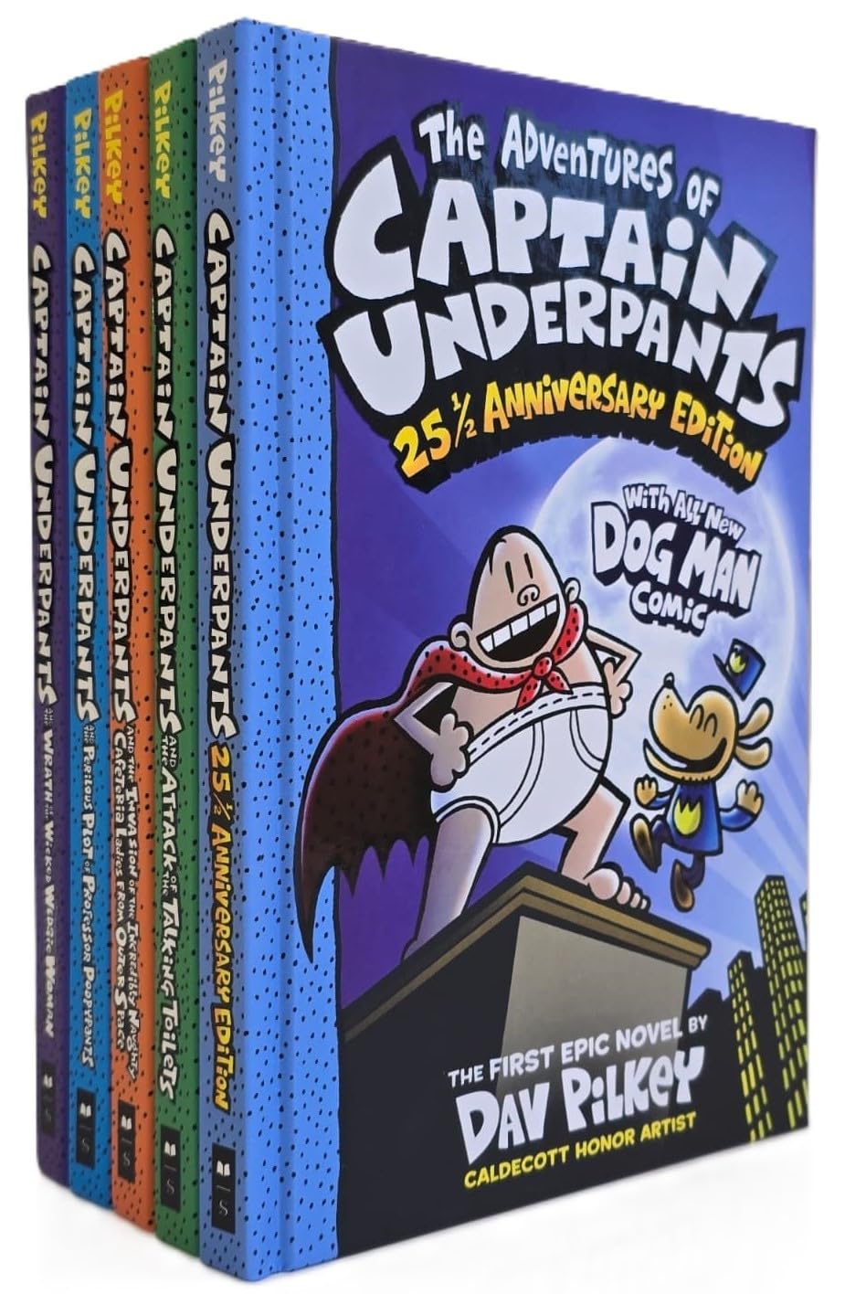Captain Underpants Colossal Color Collection 5 book paperback box set by Dav Pilkey front cover