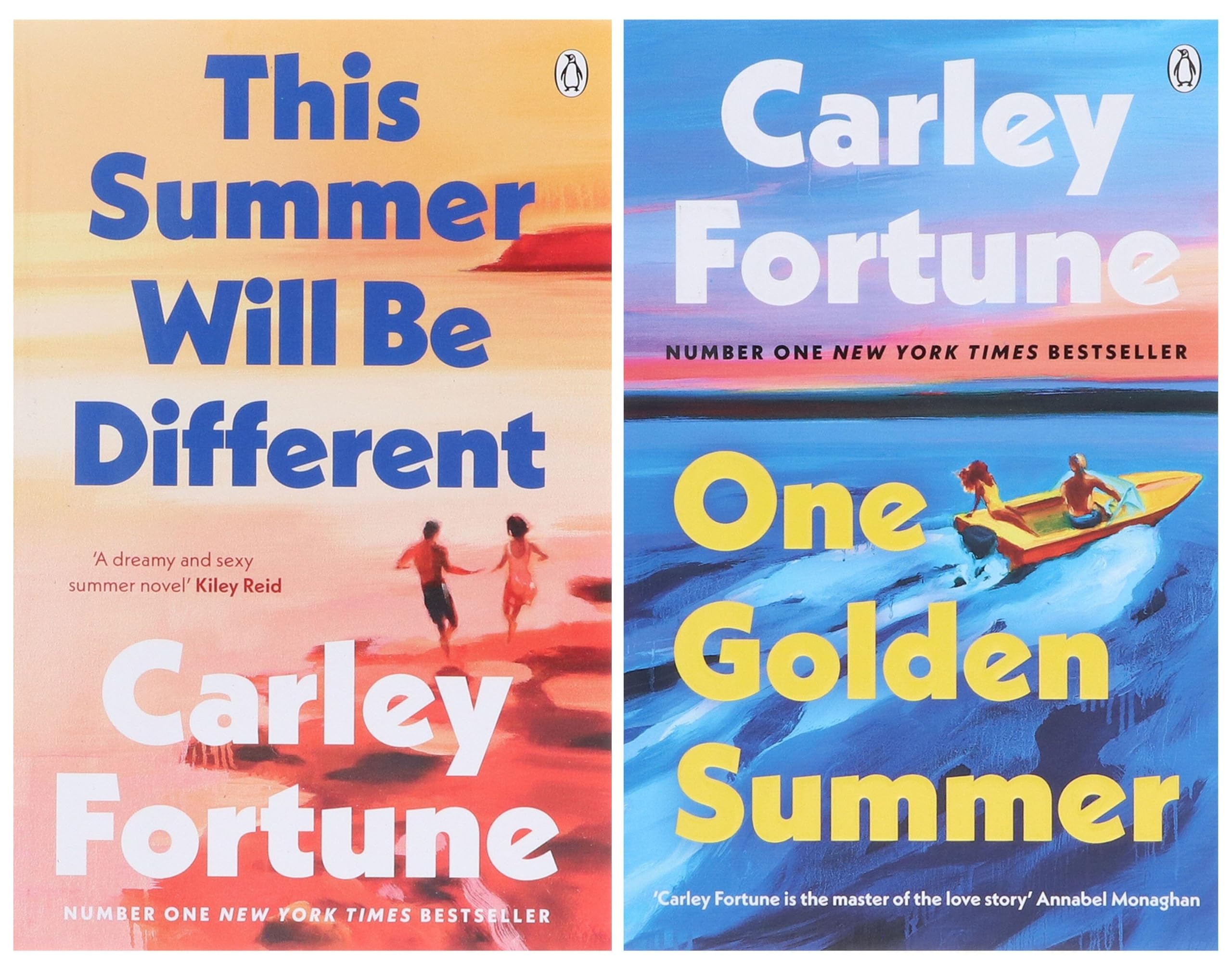 Front cover of the Carley Fortune 2-book paperback collection set, featuring This Summer Will Be Different and One Golden Summer