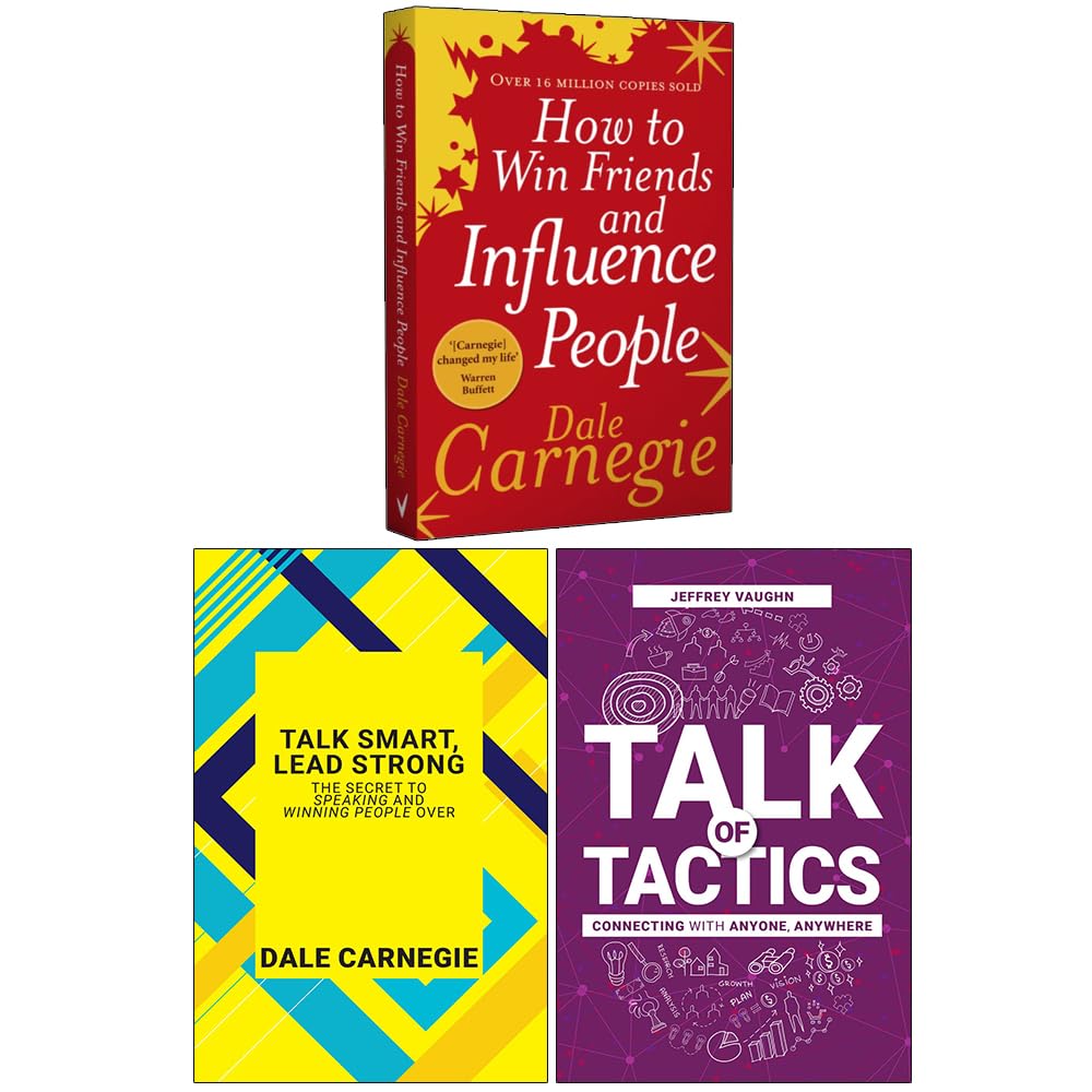 Carnegie Collection 3 Books Set paperback front covers - How to Win Friends and Influence People, Talk Smart Lead Strong, Talk of Tactics