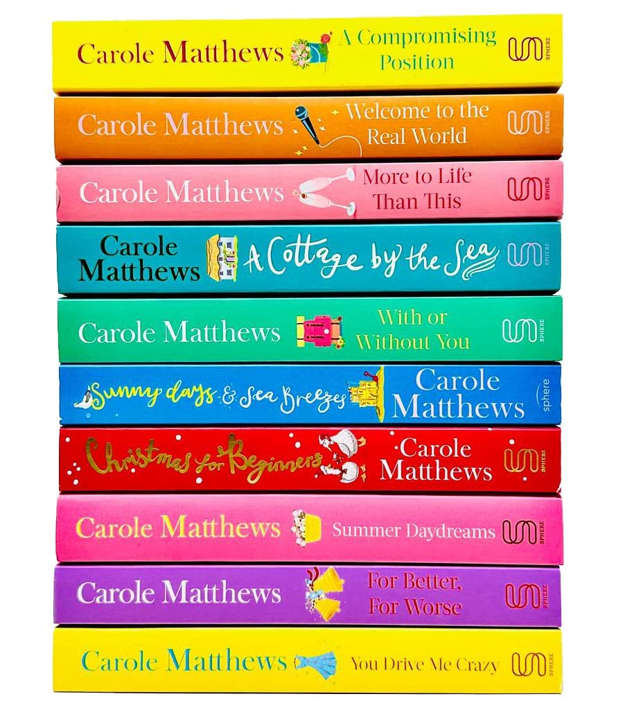 Full set of all 10 Carole Matthews paperback novels fanned out showing individual titles