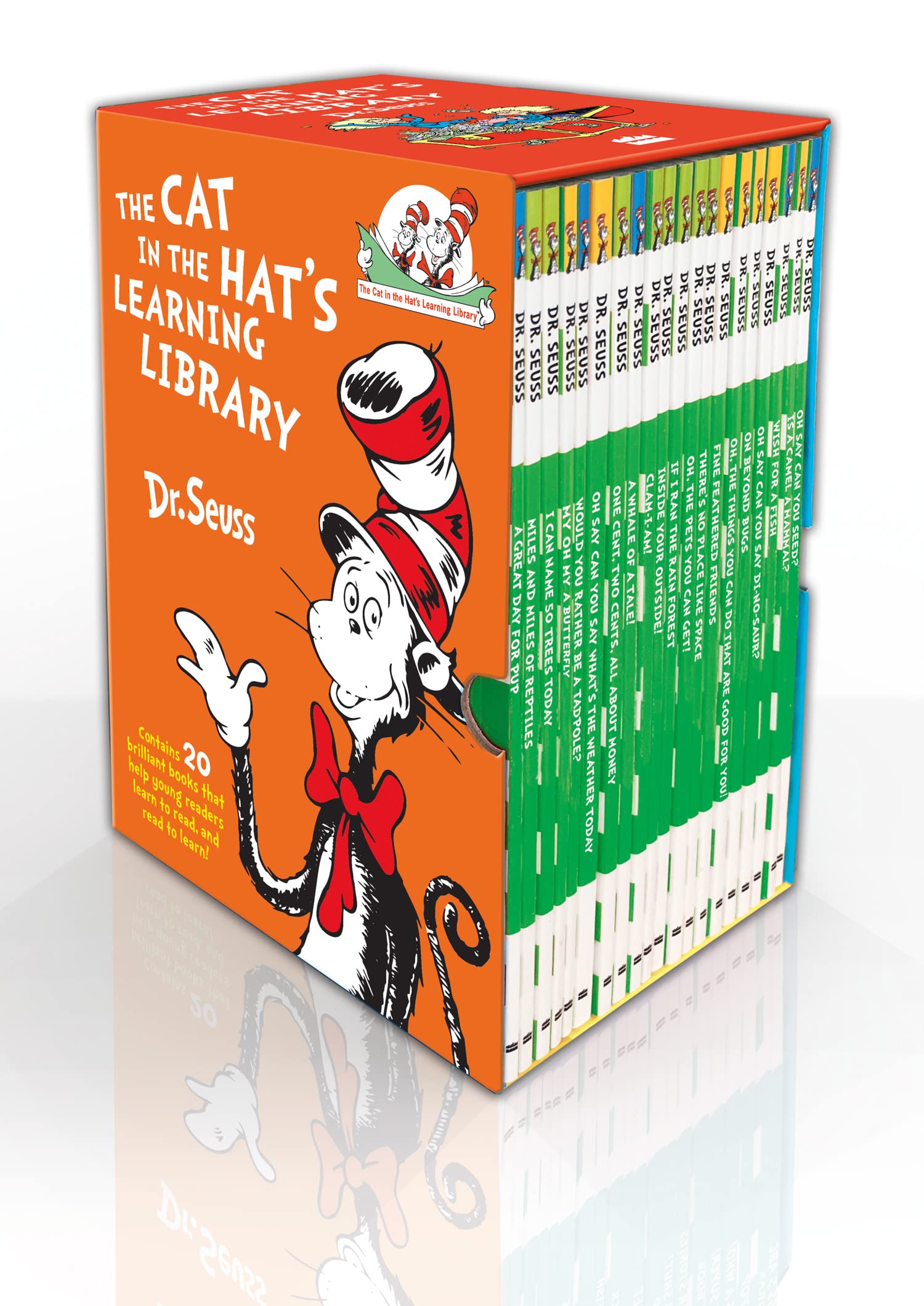 The Cat in the Hat's Learning Library 20 Books Collection Set by Dr. Seuss, Ages 5-7 paperback box set front cover artwork