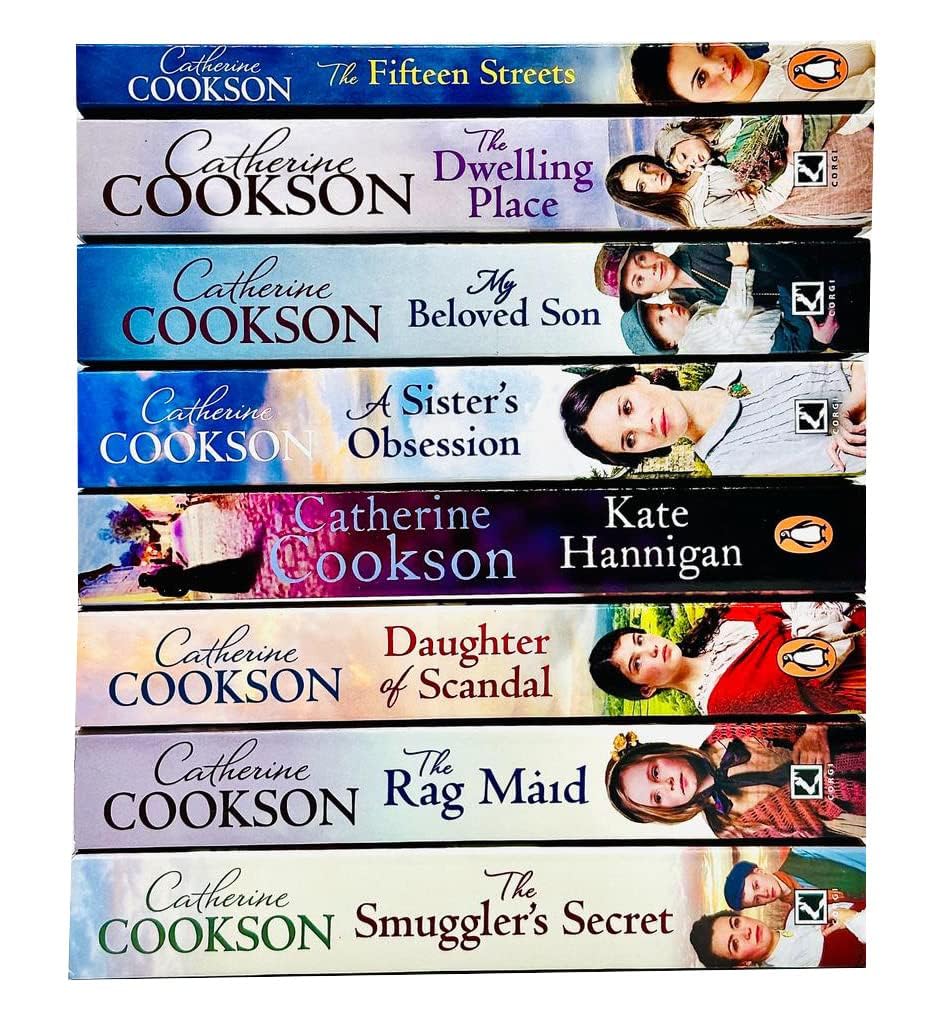 Back cover of the Catherine Cookson 8 Books Collection Set paperback showing synopsis and series details