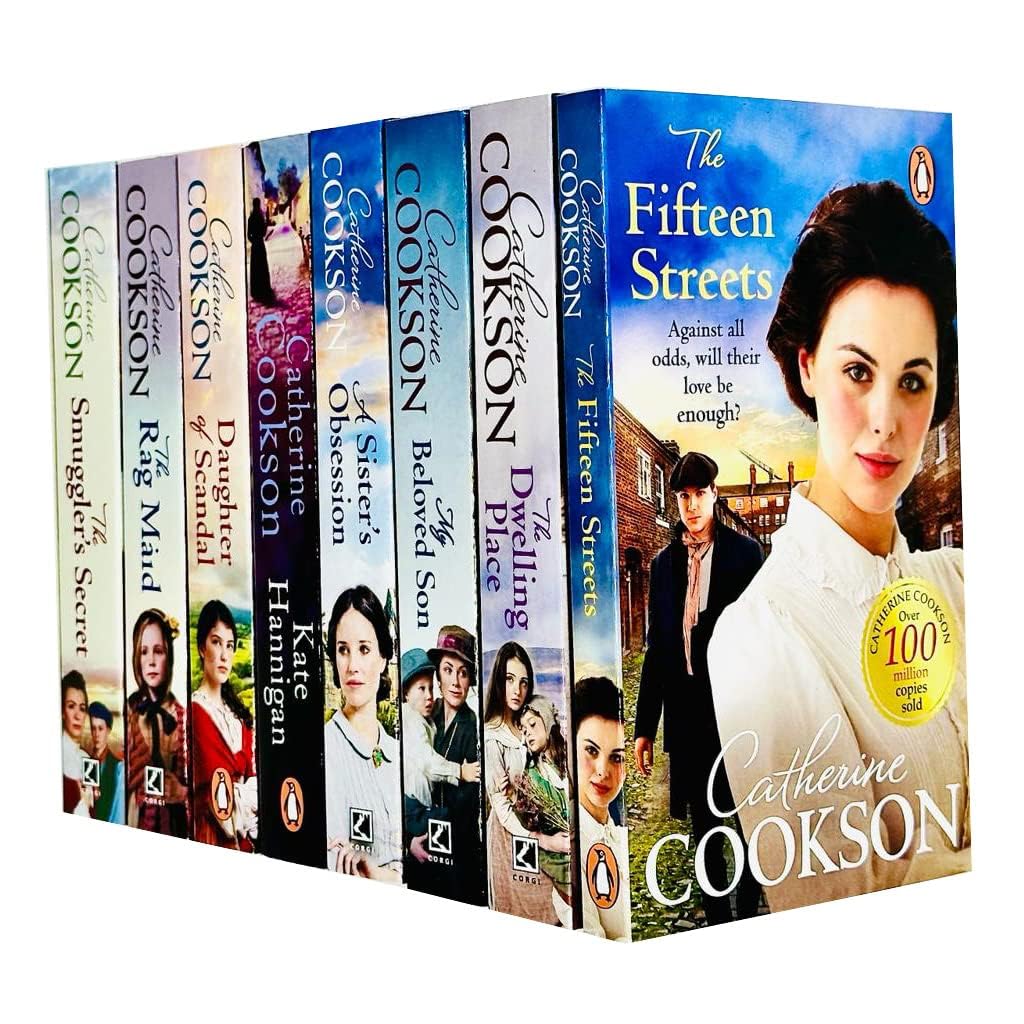 Catherine Cookson 8 Books Collection Set paperback front cover featuring The Fifteen Streets and Kate Hannigan
