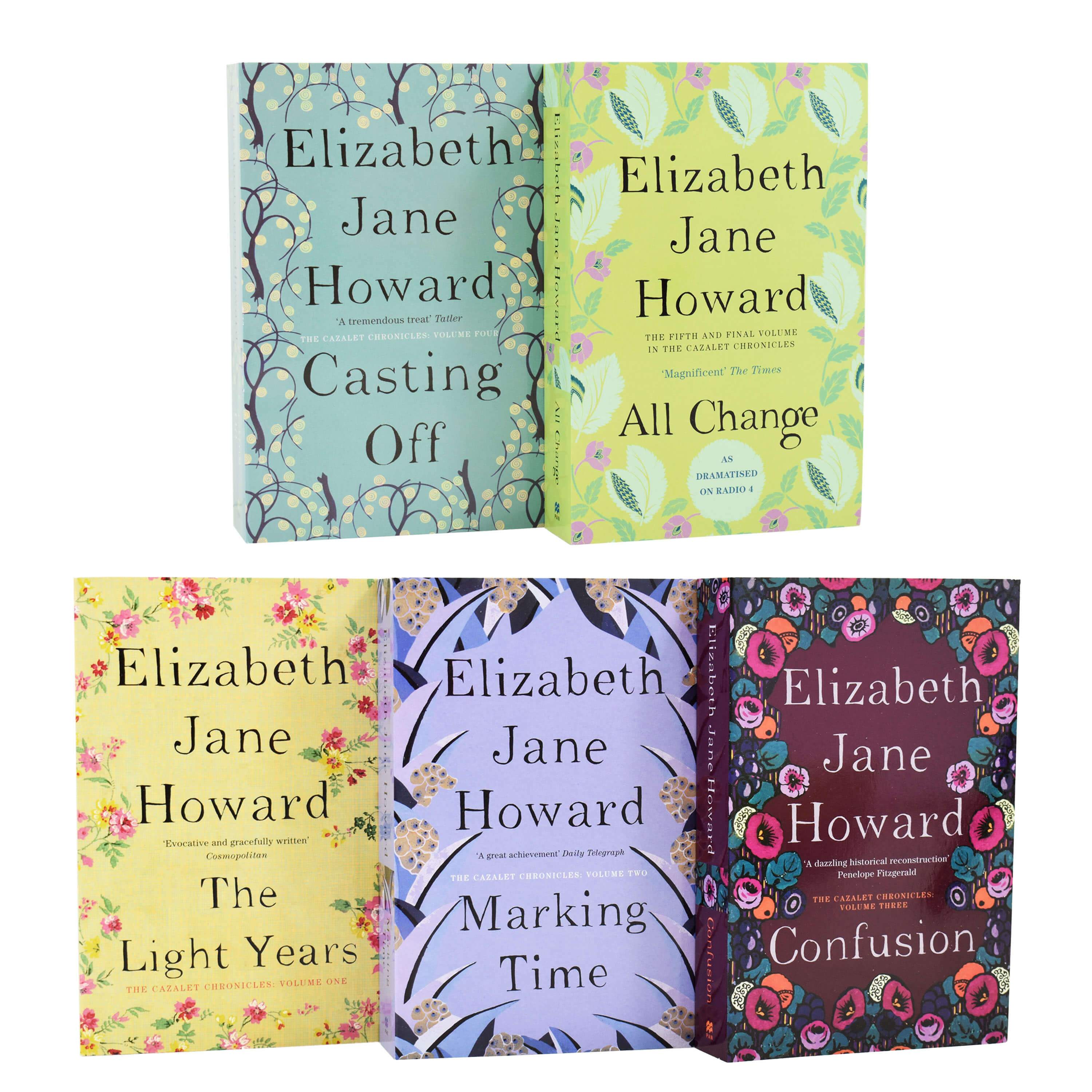 All five Cazalet Chronicles paperback books fanned out together, showing the full Pan Macmillan set.