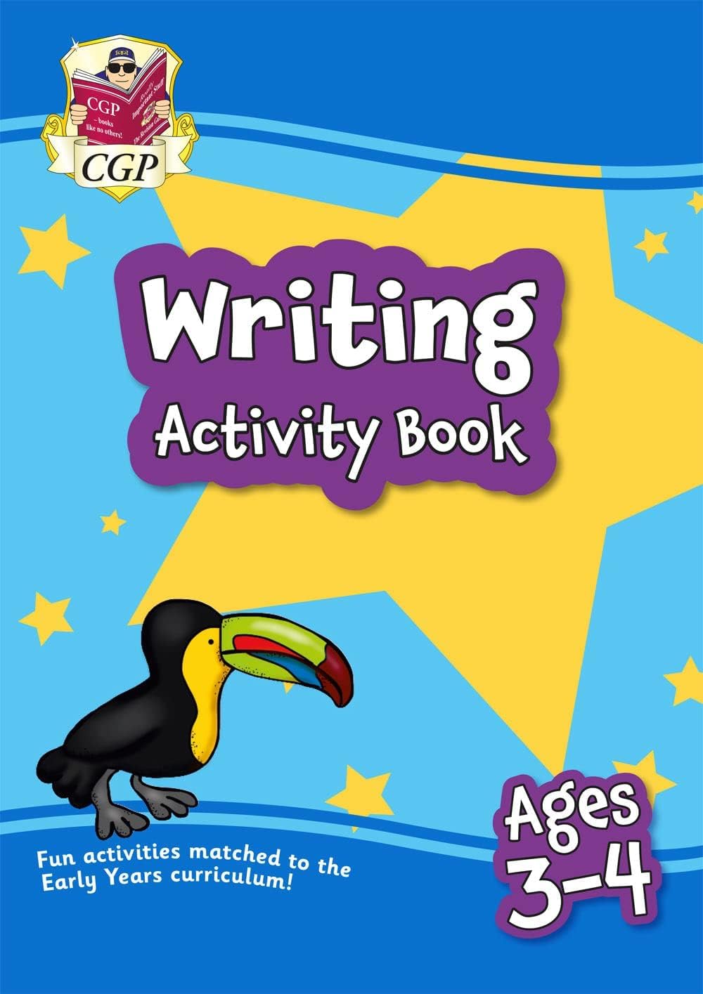 CGP Writing Activity Book for Ages 3-4 paperback front cover from the preschool collection