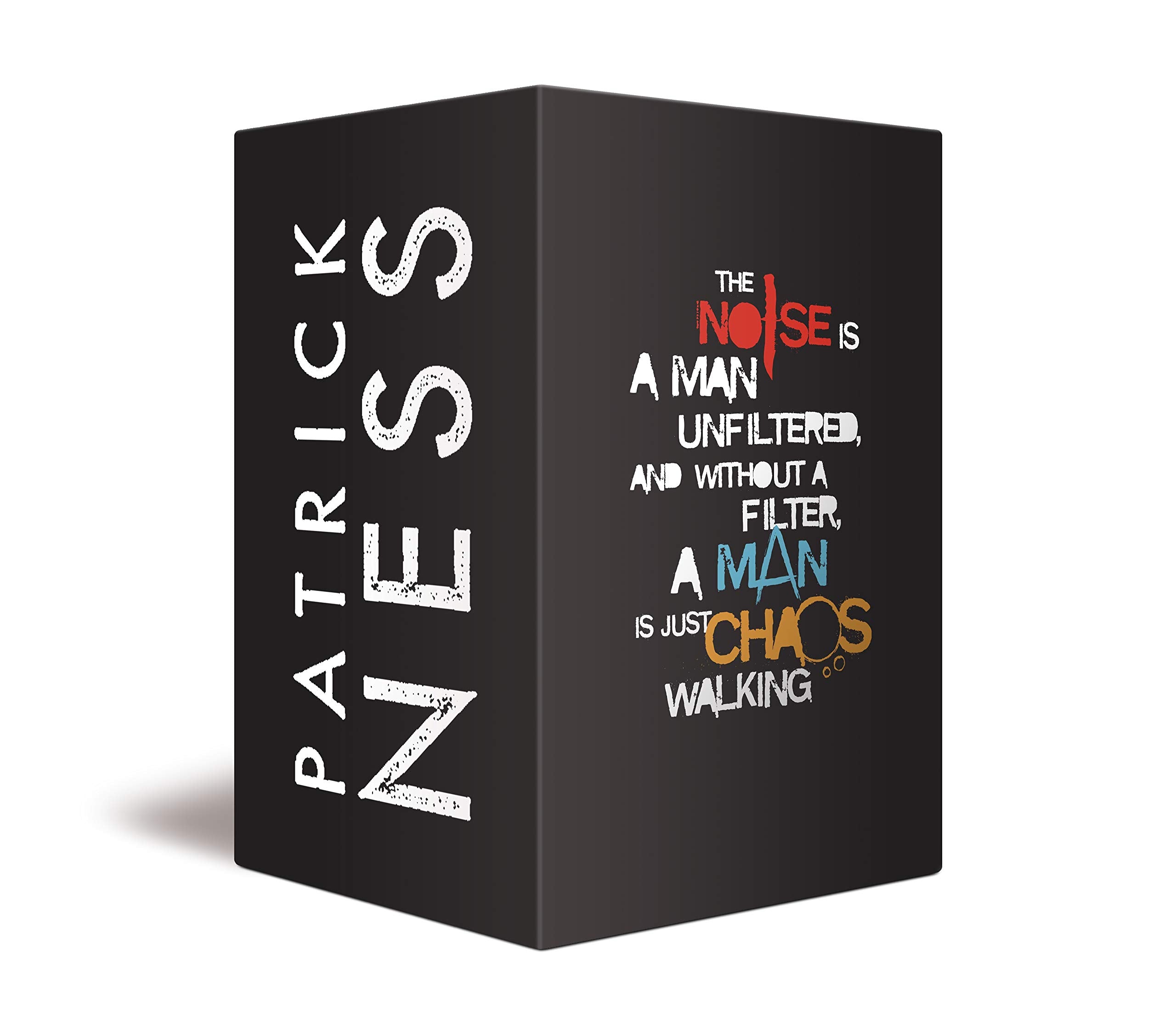 Back cover of the Chaos Walking Boxed Set showing series description and Patrick Ness author details