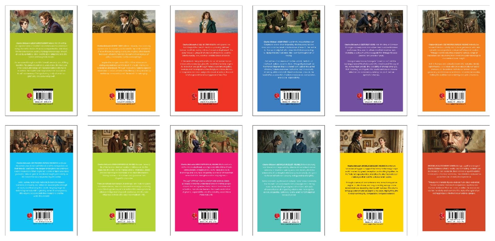 A Tale of Two Cities and David Copperfield paperback covers from the Charles Dickens collection set