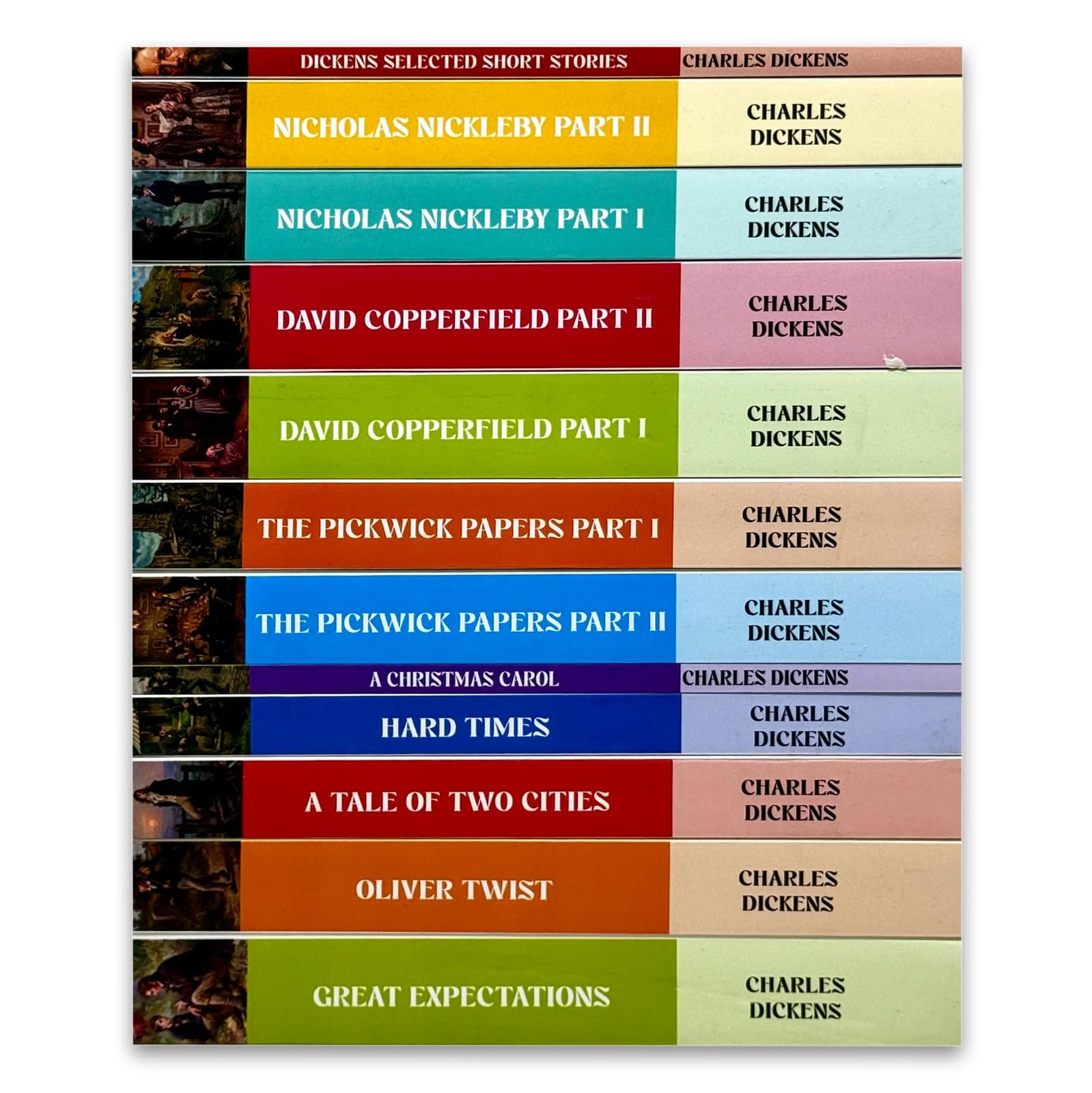 Charles Dickens 12 Books Set back cover with list of included titles