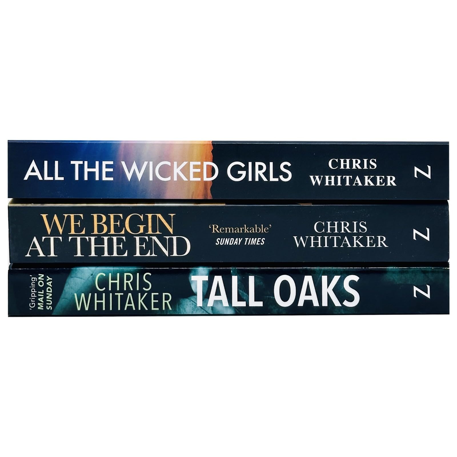 Back cover of the Chris Whitaker Collection 3 Books paperback set with synopsis and praise quotes
