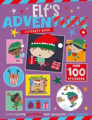 Back cover of the Christmas Activity Book Collection showing sticker sheets and activity page previews
