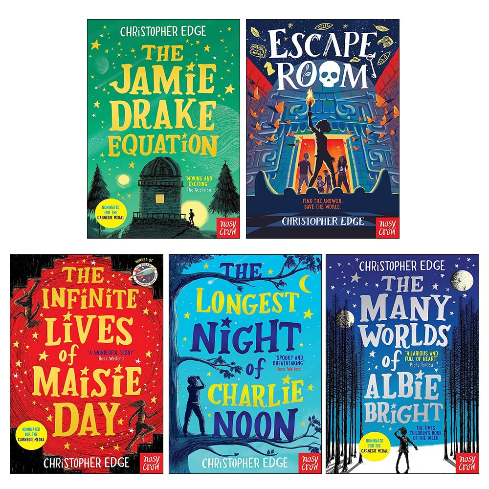 Christopher Edge 5 Books Collection Set paperback front cover, showing all five sci-fi adventure titles for ages 9-12.