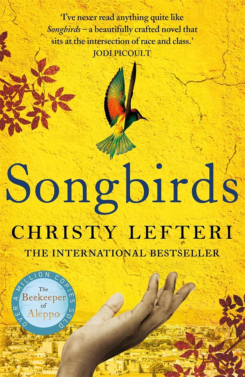 Songbirds paperback cover by Christy Lefteri set in Cyprus, included in this 4 book fiction collection